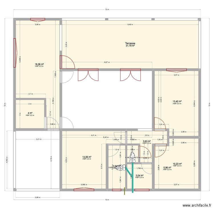 API ORY. Plan de 10 pièces et 103 m2