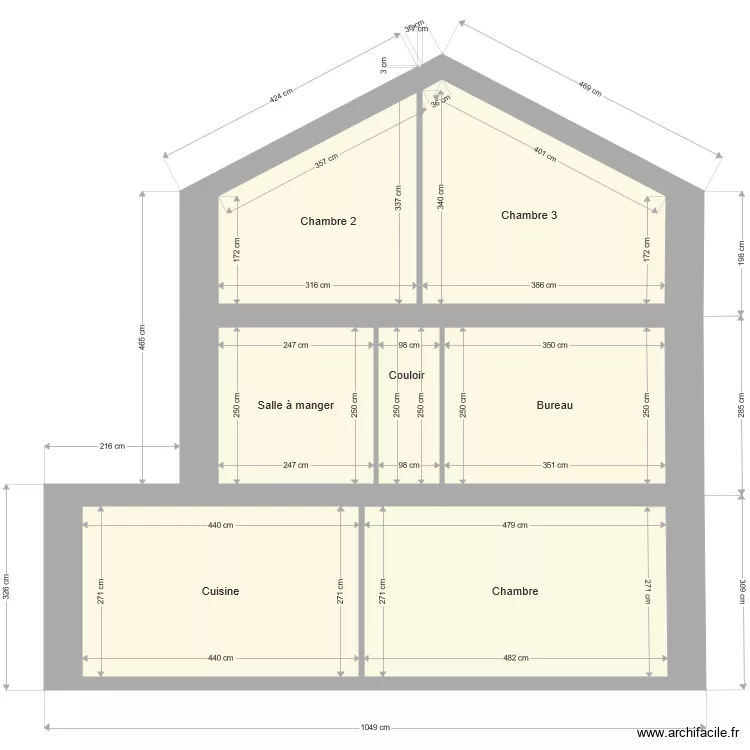 Vue de coupe BB. Plan de 