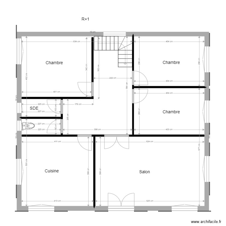 PAUCHON EDL R1. Plan de 4 pièces et 98 m2