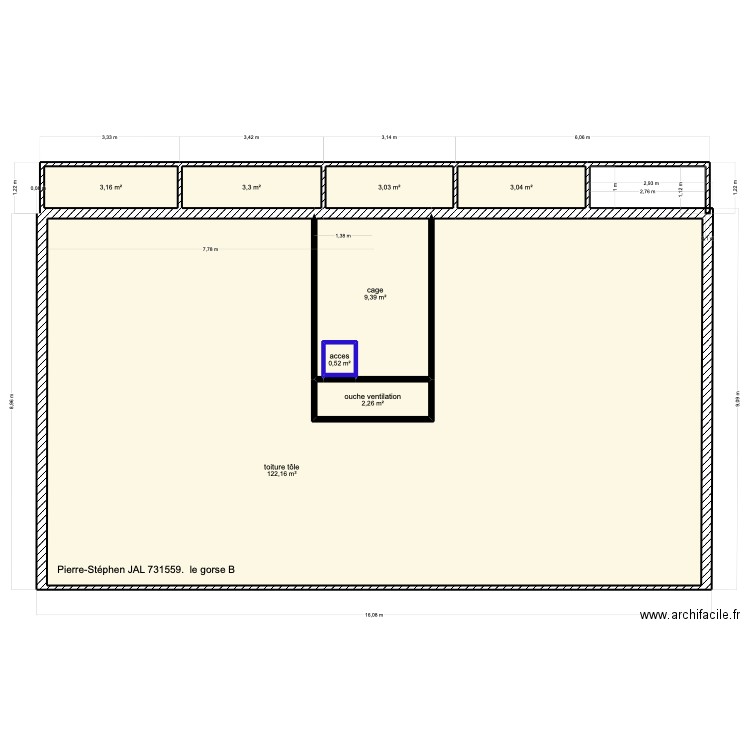 le gorse b . Plan de 8 pièces et 147 m2