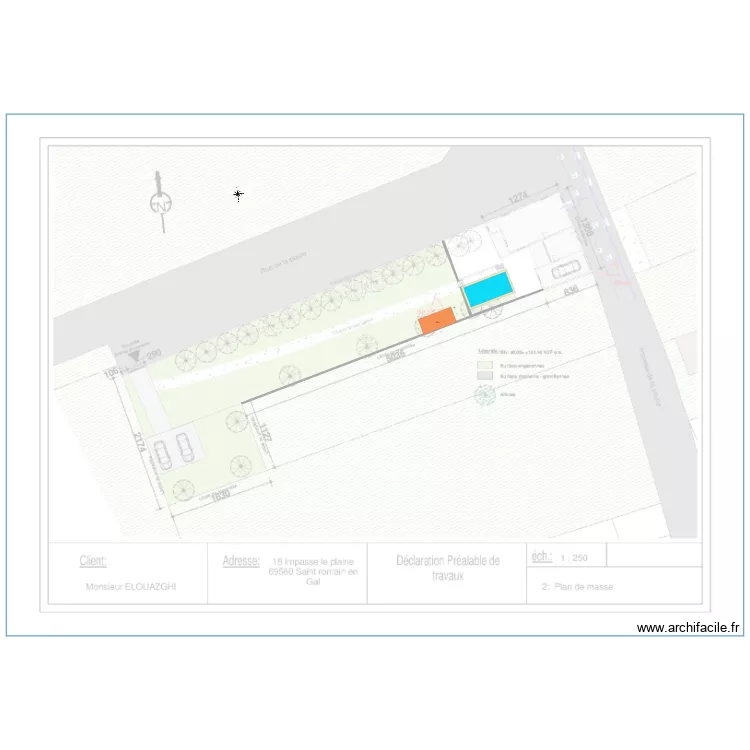 piscine pool house. Plan de 