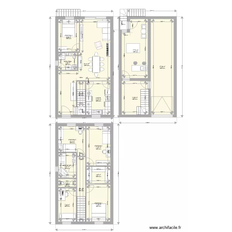Maison 6m de fa&ccedil;ade. Plan de 