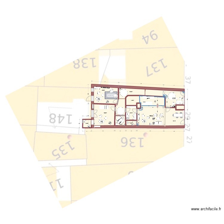 Romainv4_version revue diane . Plan de 14 pièces et 122 m2