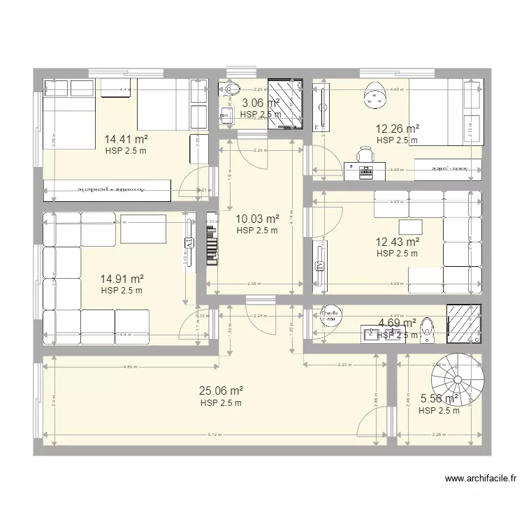 Maison 120 Etage 1. Plan de 