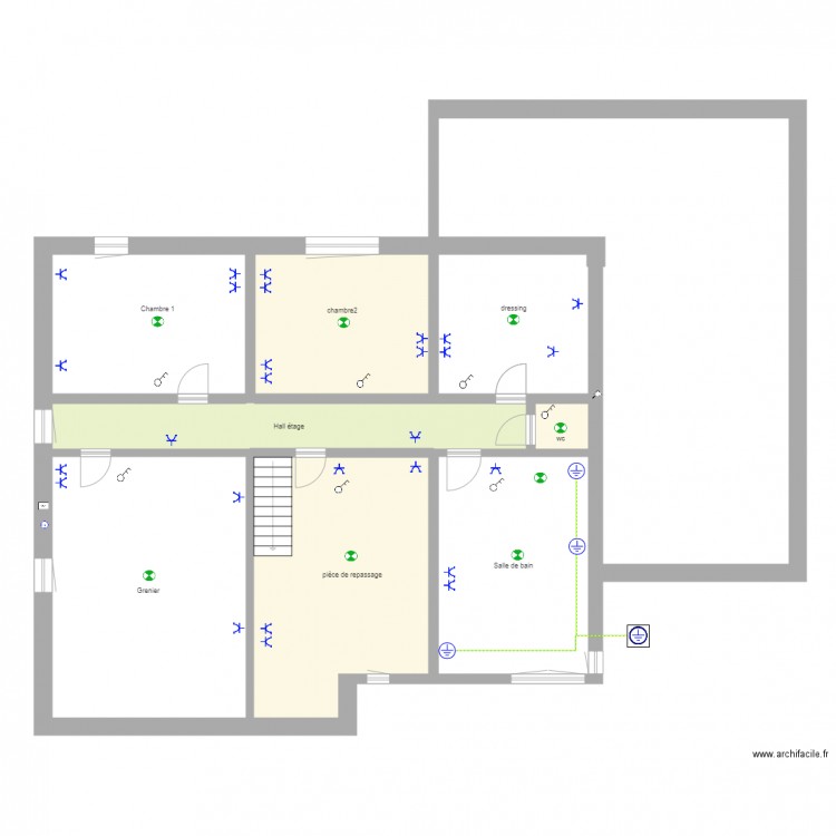 2018 Etage  positionement elec  porte  fenêtre. Plan de 0 pièce et 0 m2