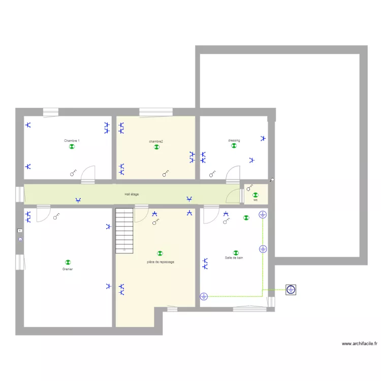 2018 Etage  positionement elec  porte  fen&ecirc;tre. Plan de 
