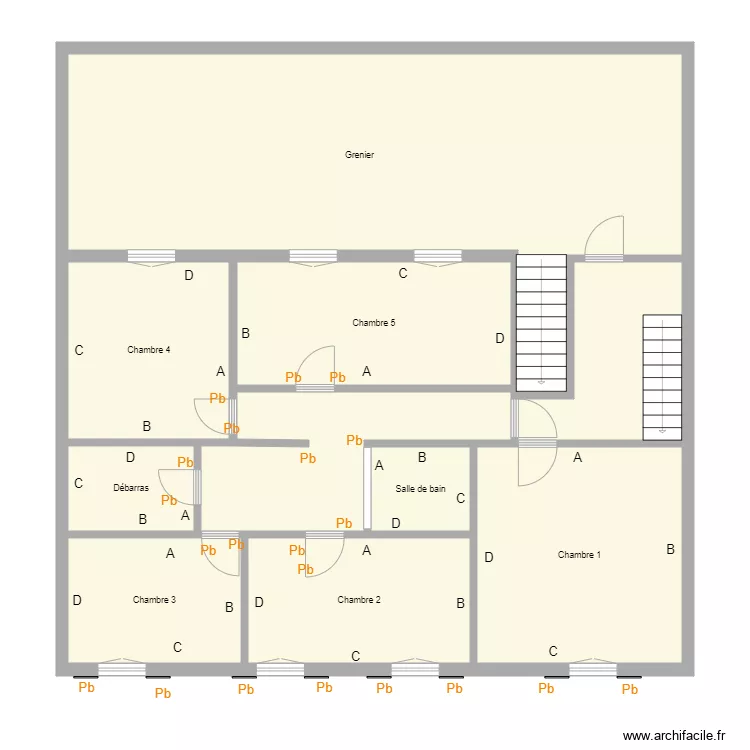Croquis SCHNEIDER Etage . Plan de 