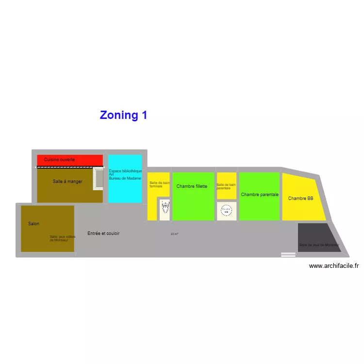 Appartement xiv&egrave;. Plan de 
