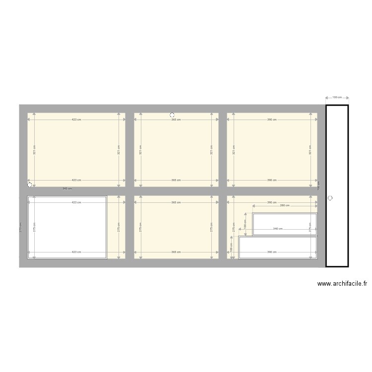 Dala. Plan de 6 pièces et 70 m2