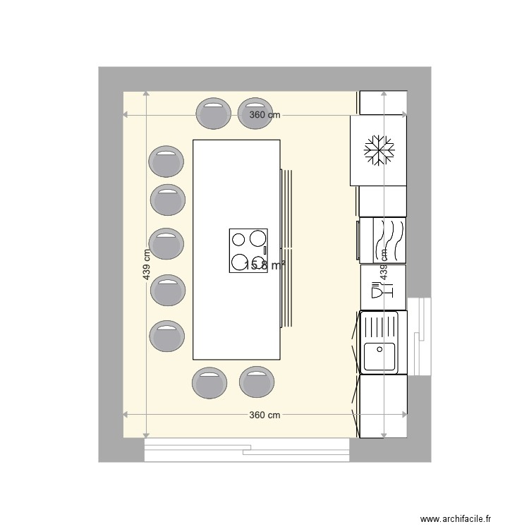 Cuisine V1. Plan de 0 pièce et 0 m2