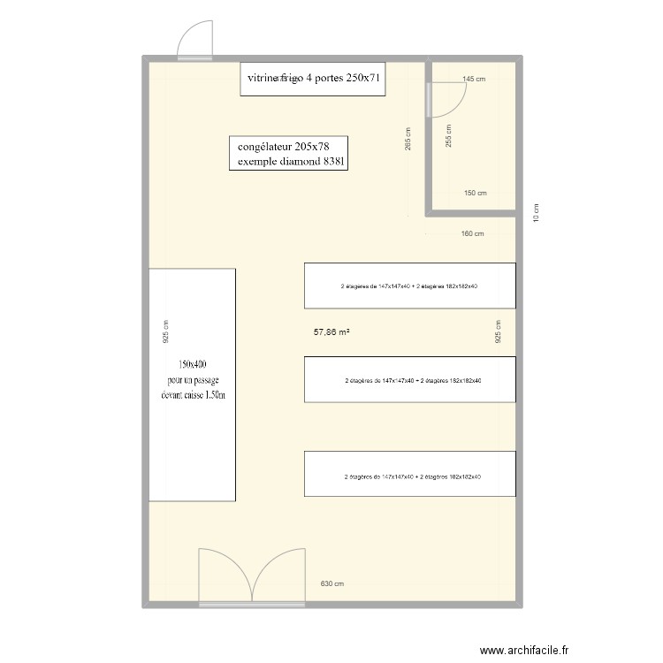 A BUTRGA. Plan de 1 pièce et 58 m2