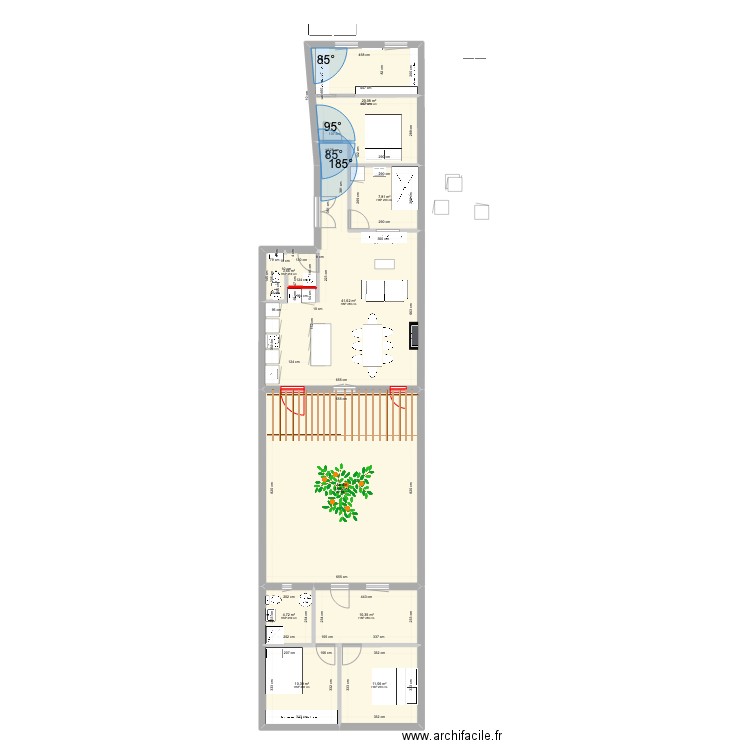 Baille V 2023 - 05 - 21. Plan de 9 pièces et 163 m2