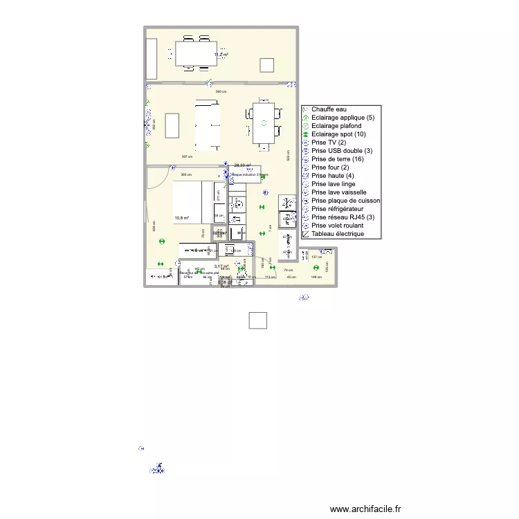 Santa Clara 2 face mer 43m2 V3. Plan de 