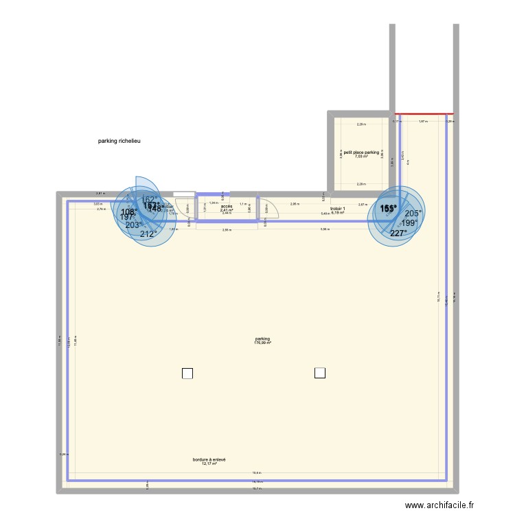 parking richelieu. Plan de 6 pièces et 207 m2