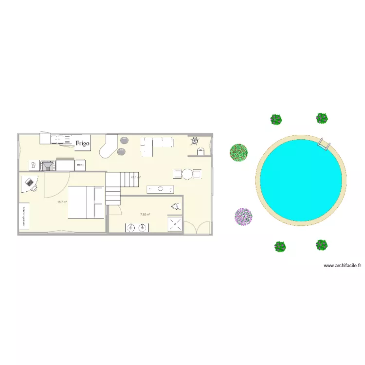 Maison de chats. Plan de 