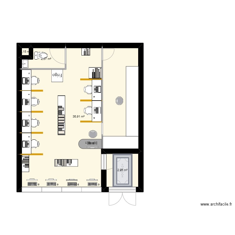 Ordinatour plan 4. Plan de 4 pièces et 42 m2