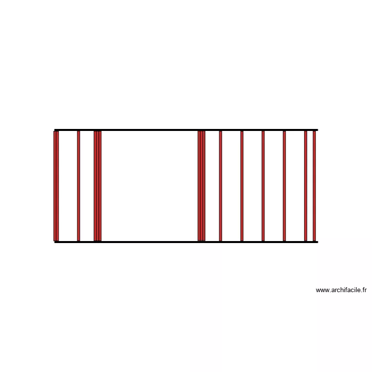 MOITIER FACADE JARDIN. Plan de 
