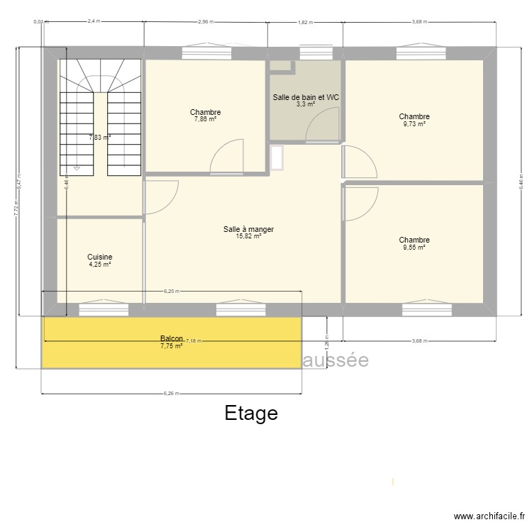 maison VIOLETA existant bis. Plan de 15 pièces et 124 m2