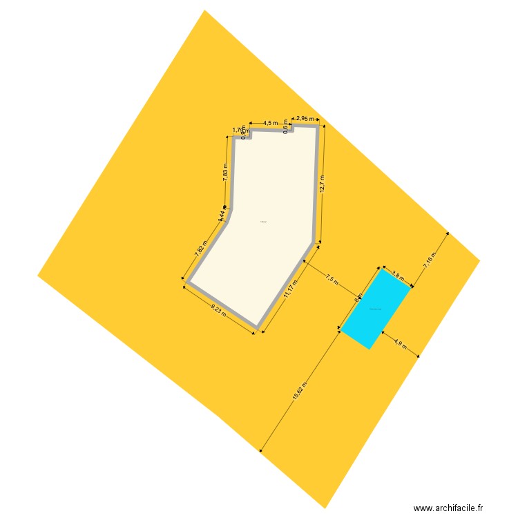 DERENONCOURT. Plan de 1 pièce et 176 m2