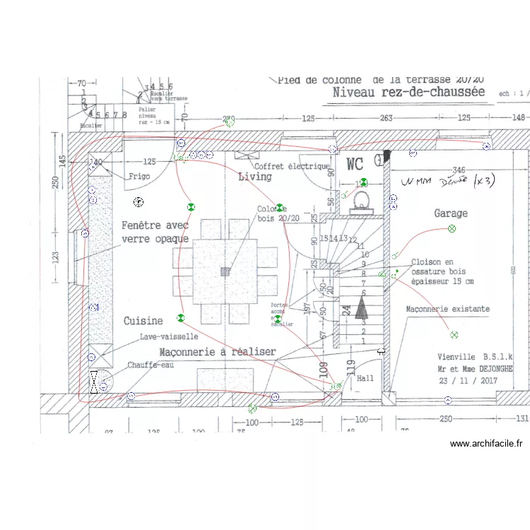 Dejonghe logement 3 RdC Eclairage. Plan de 