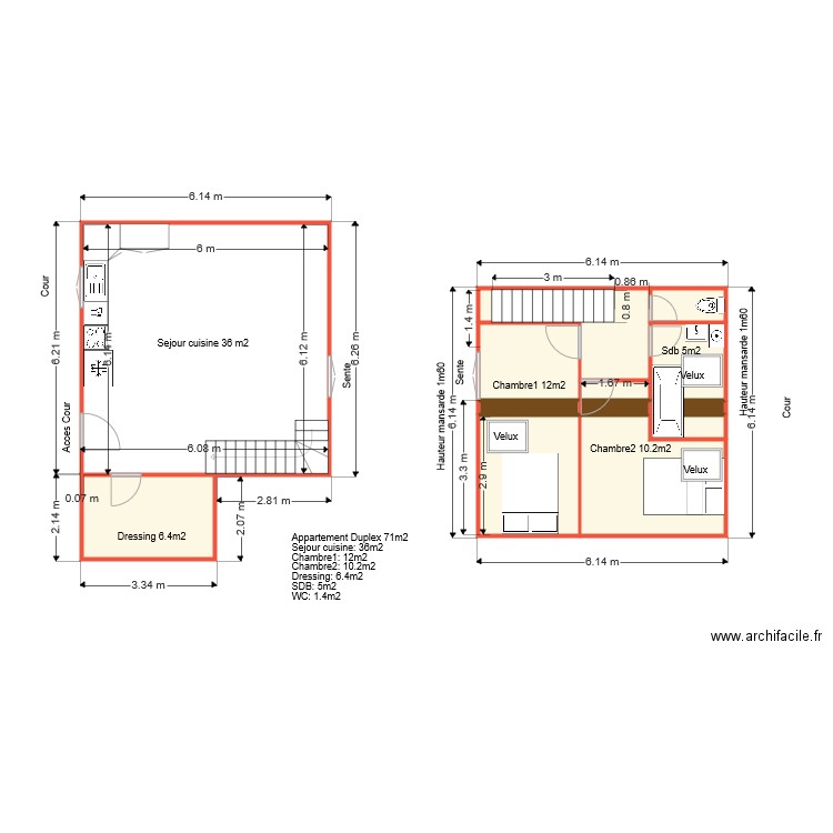 planDuplexInterne1606201910h29. Plan de 0 pièce et 0 m2