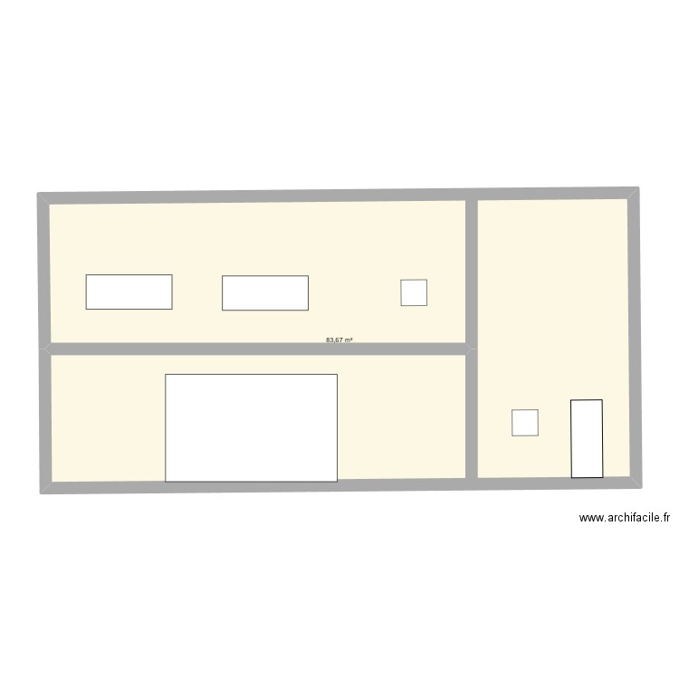 facade . Plan de 1 pièce et 84 m2