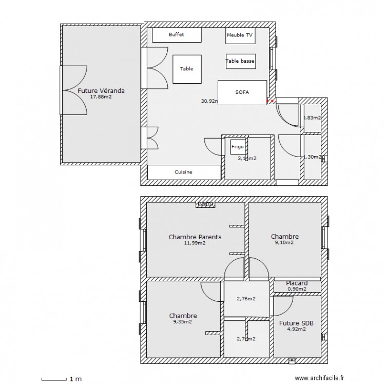 Notre petite maison a modifier. Plan de 0 pièce et 0 m2