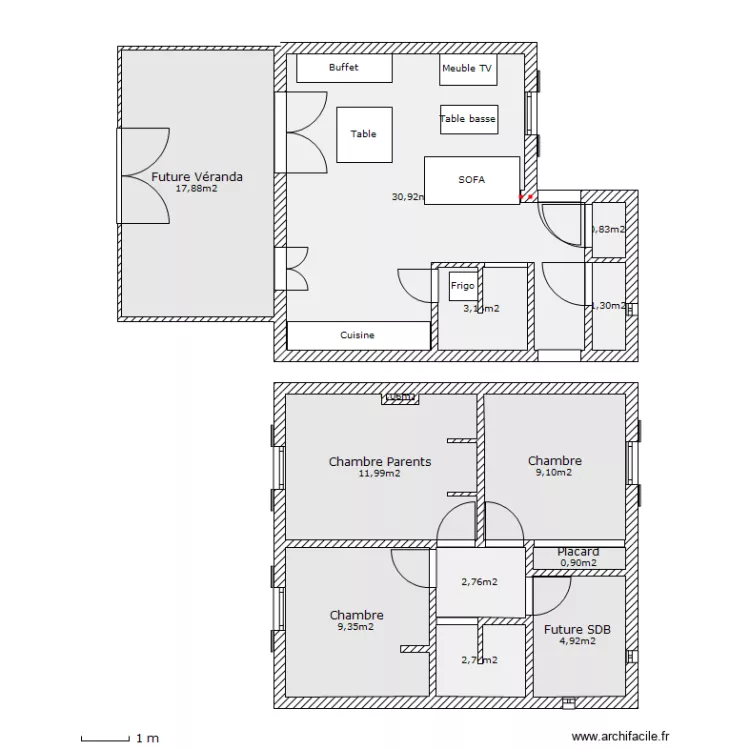 Notre petite maison a modifier. Plan de 