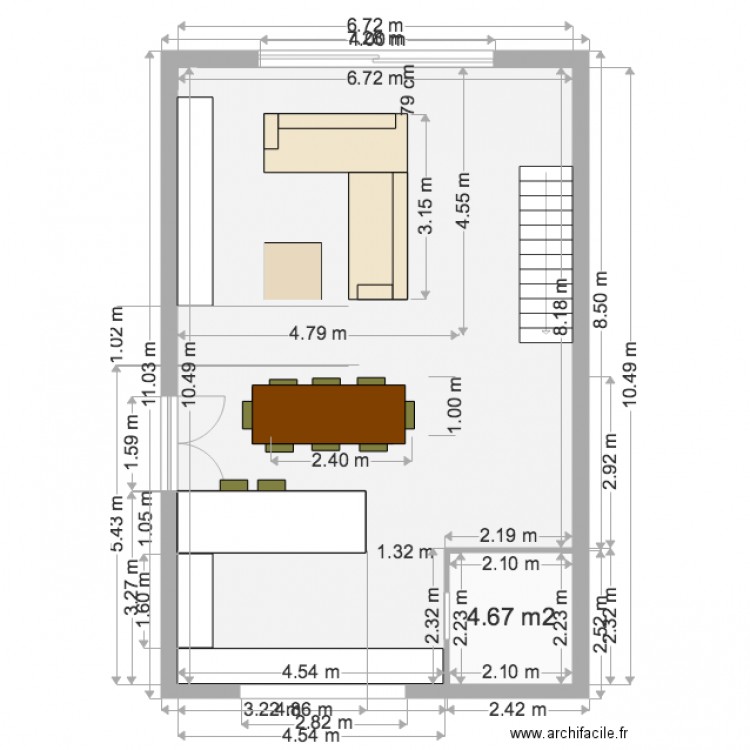 1er étage meublé  table séparée pouf 99 99. Plan de 0 pièce et 0 m2