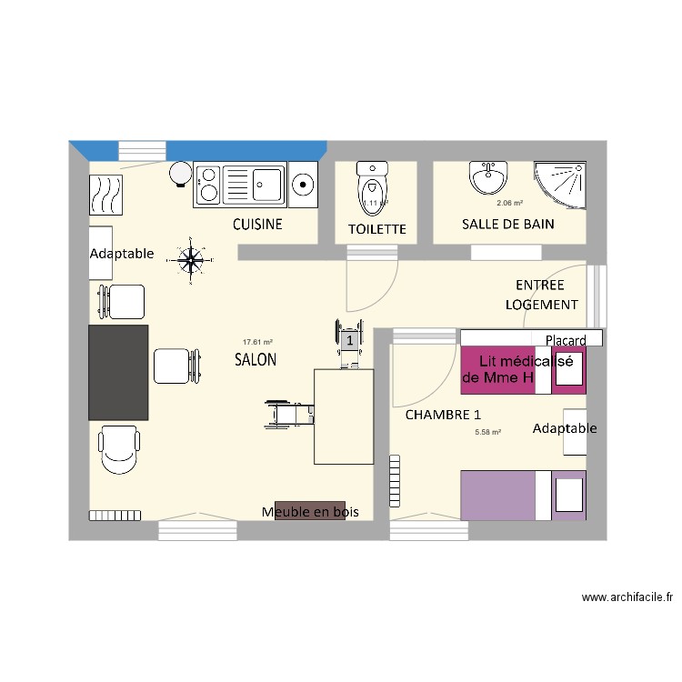 plan logement H. Plan de 0 pièce et 0 m2