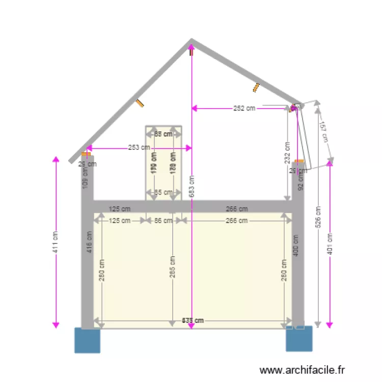 Esquenne 5 coupe toiture. Plan de 