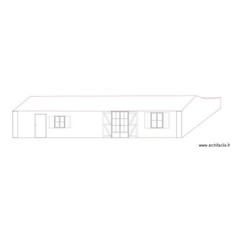 Façade ouest. Plan de 0 pièce et 0 m2