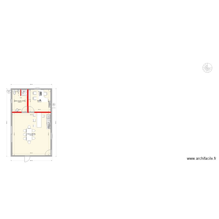 bureau seul. Plan de 0 pièce et 0 m2