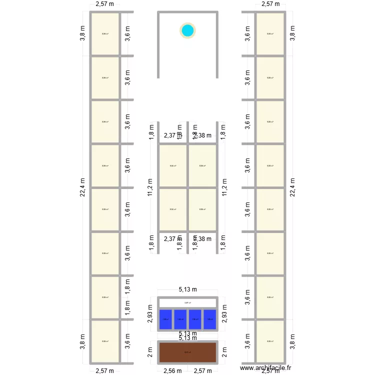 DALOA. Plan de 26  et 191 m²