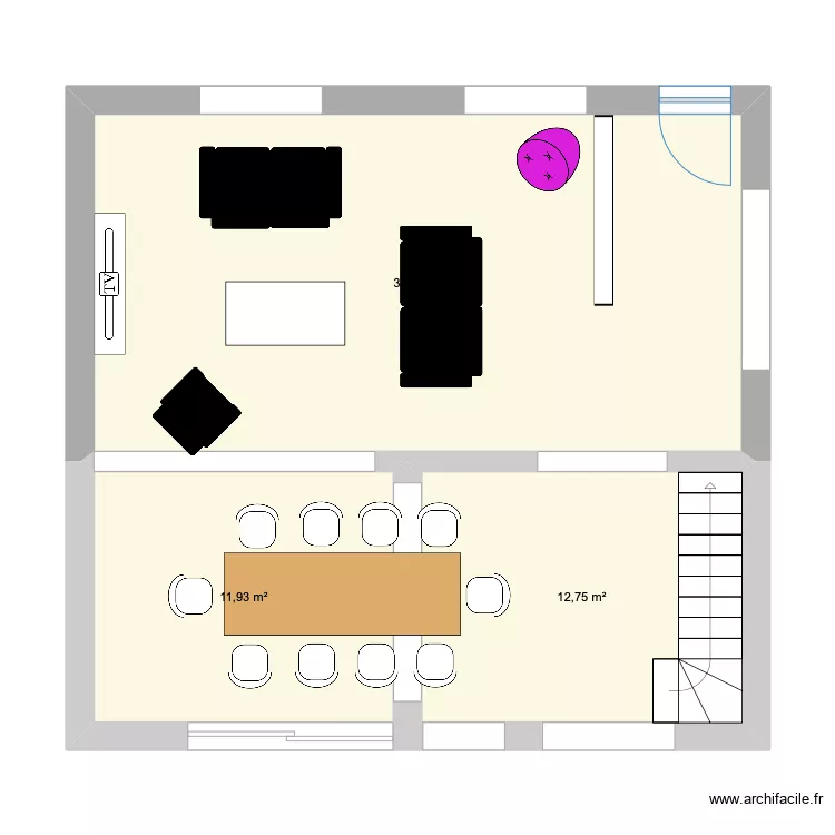 Salon Marie. Plan de 