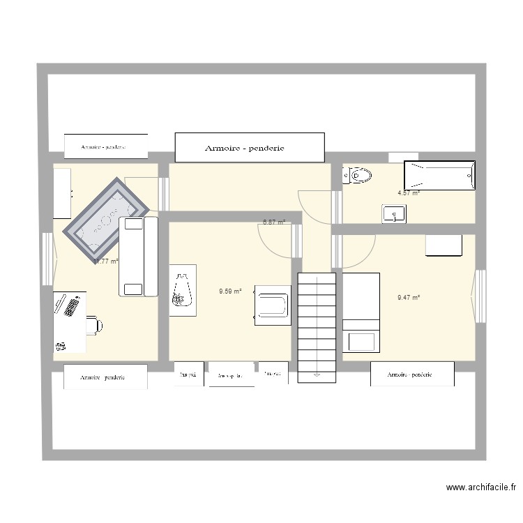 MAISON ETAGE. Plan de 0 pièce et 0 m2