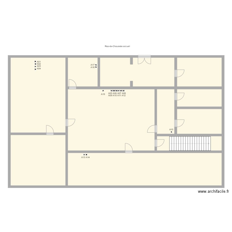 rdc accueil. Plan de 11 pièces et 302 m2