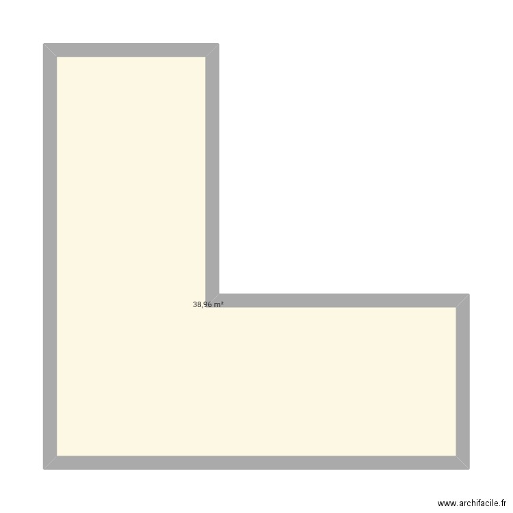 Pièce technic. Plan de 1 pièce et 39 m2