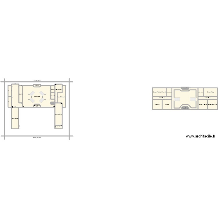 P1 T. Plan de 33 pièces et 4911 m2