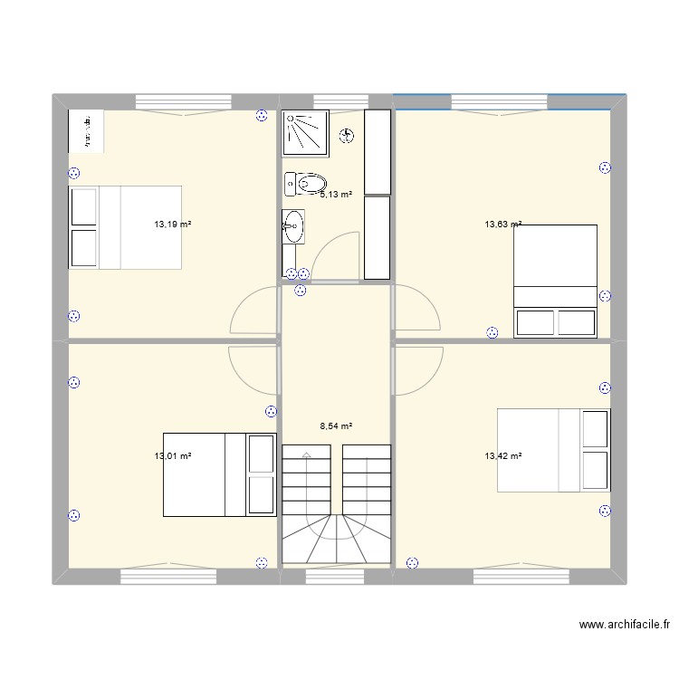 Plan elec etage Lesc. Plan de 6 pièces et 67 m2