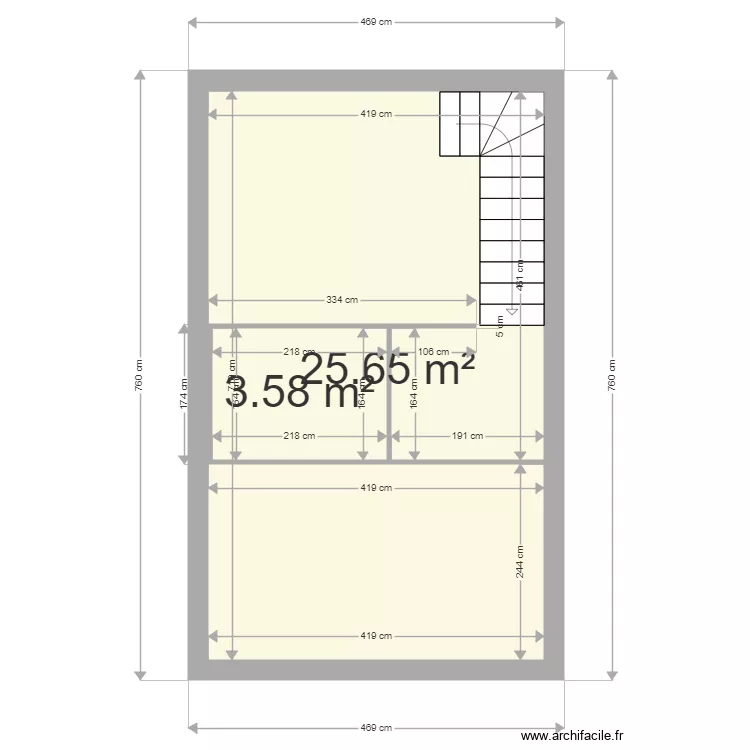 bastide etage studio. Plan de 