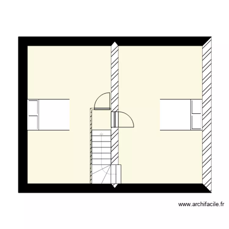 Maison mitoyenne 2 &eacute;tage comble. Plan de 