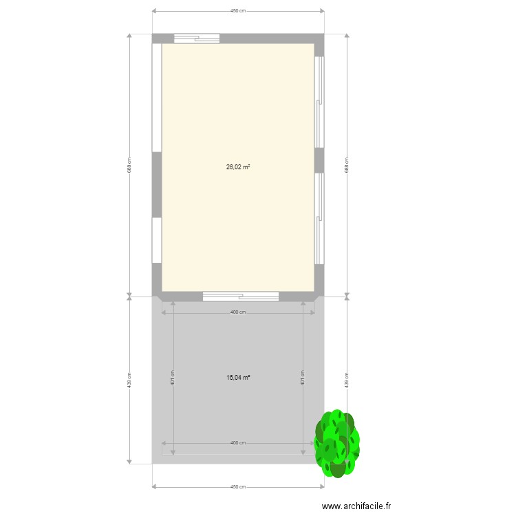 Extension maison. Plan de 0 pièce et 0 m2