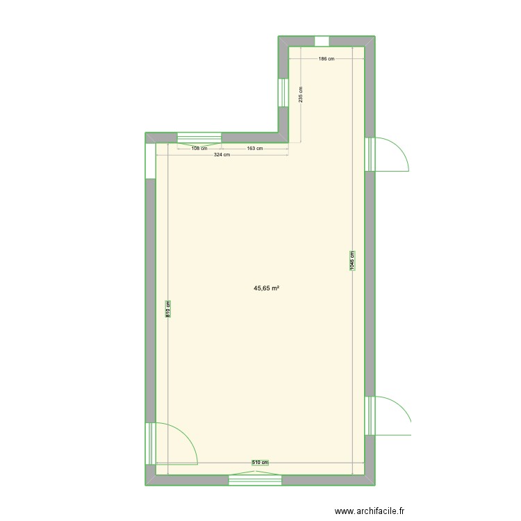 Coligny Phase n1. Plan de 1 pièce et 46 m2
