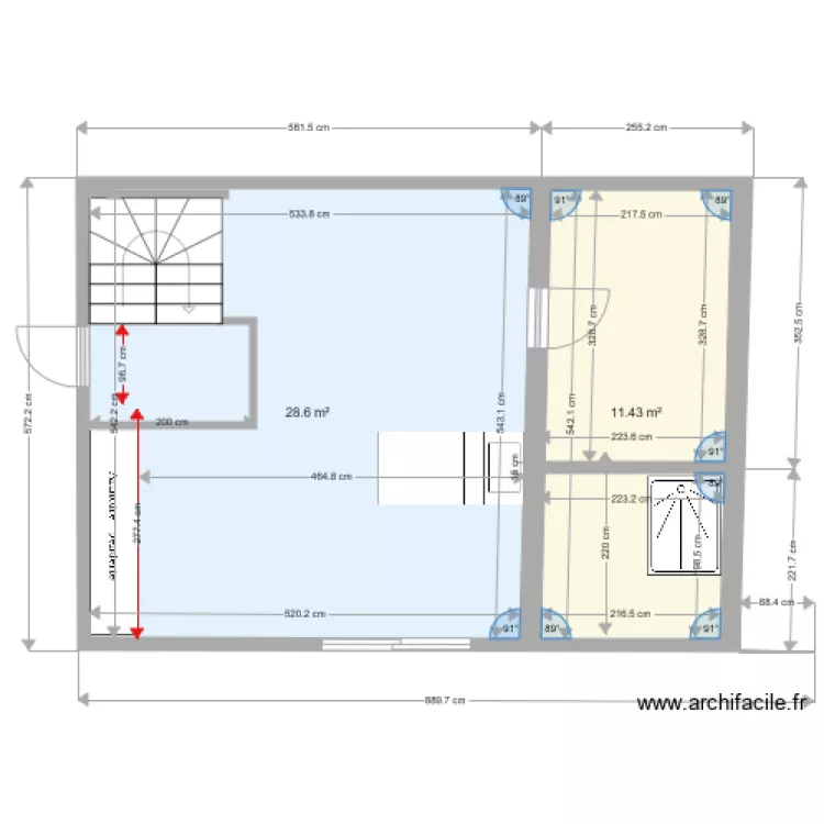 chambre titi . Plan de 