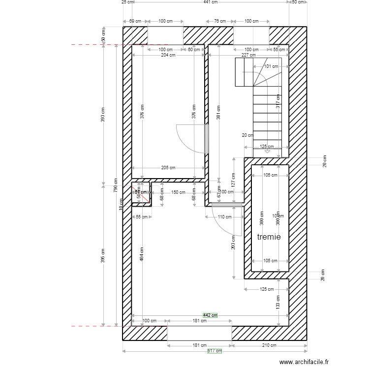 futur ouvertures rdc humblet christophe. Plan de 4 pièces et 33 m2