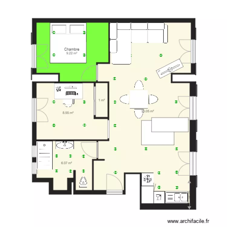 Fontyne S&eacute;jour en long electricit&eacute;. Plan de 