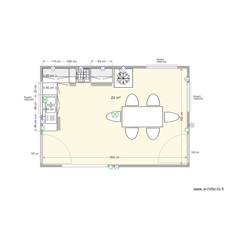 Cuisine 2 bis. Plan de 0 pièce et 0 m2