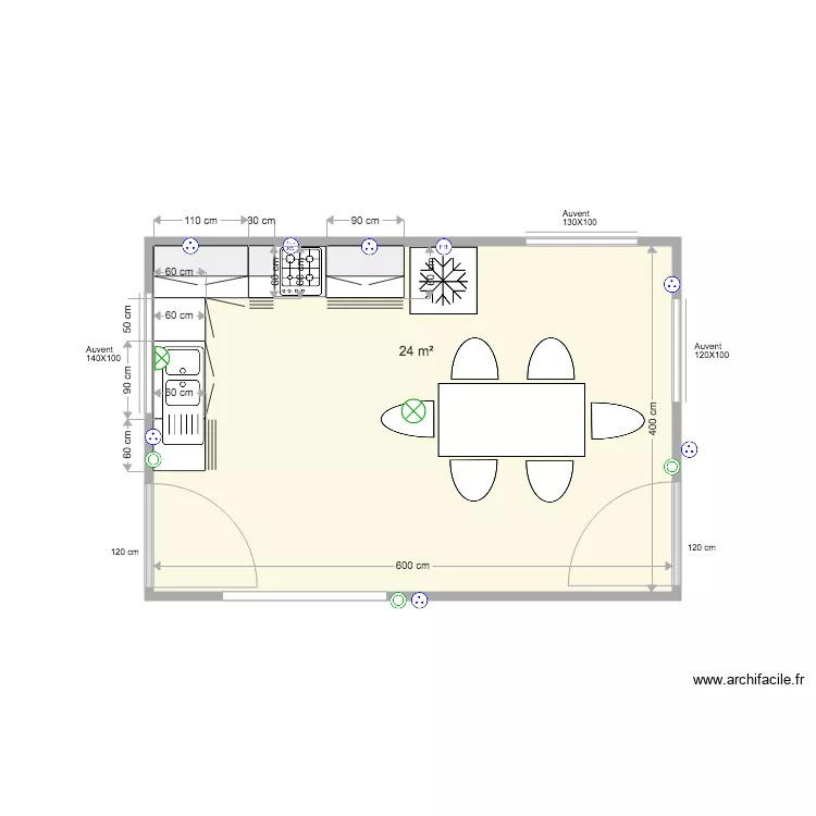 Cuisine 2 bis. Plan de Cuisine 2 bis. Plan de