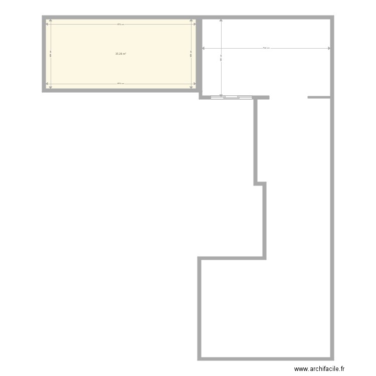 Ars coté V2. Plan de 1 pièce et 35 m2